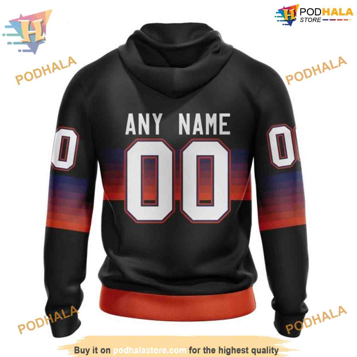 Custom Black And Gradient Design NHL Edmonton Oilers Hoodie 3D Custom Black And Gradient Design NHL Edmonton Oilers Hoodie 3D