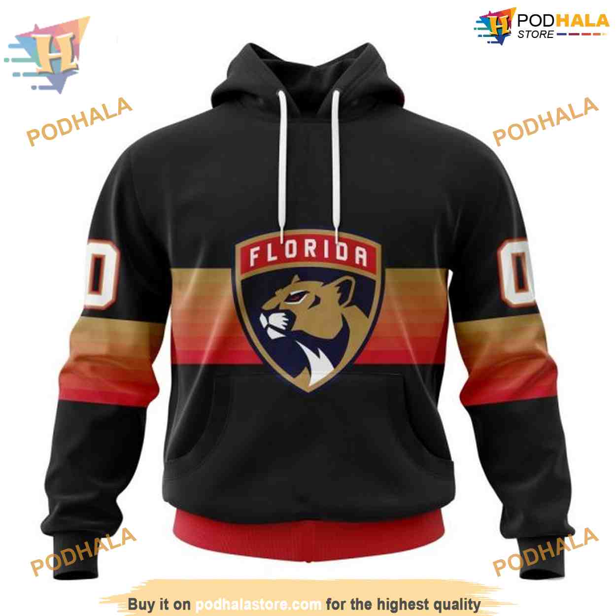 Custom Black And Gradient Design NHL Florida Panthers Hoodie 3D Custom Black And Gradient Design NHL Florida Panthers Hoodie 3D