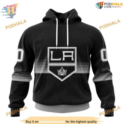 Custom Black And Gradient Design NHL Los Angeles Kings Hoodie 3D