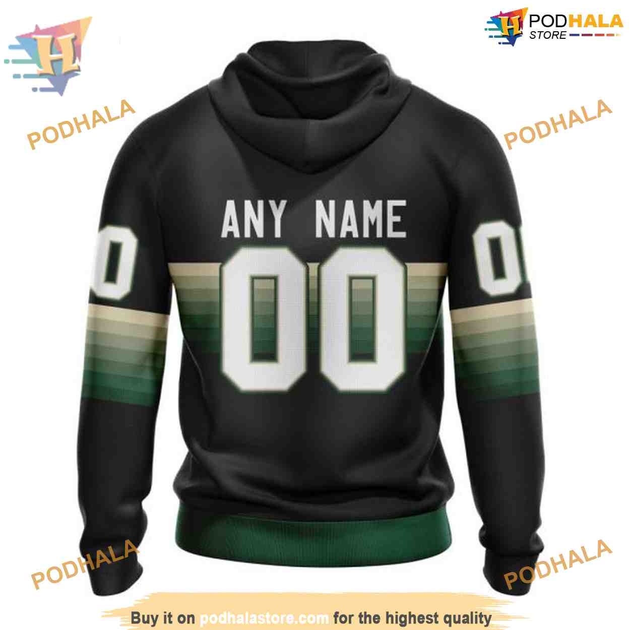 Custom Black And Gradient Design NHL Minnesota Wild Hoodie 3D Custom Black And Gradient Design NHL Minnesota Wild Hoodie 3D
