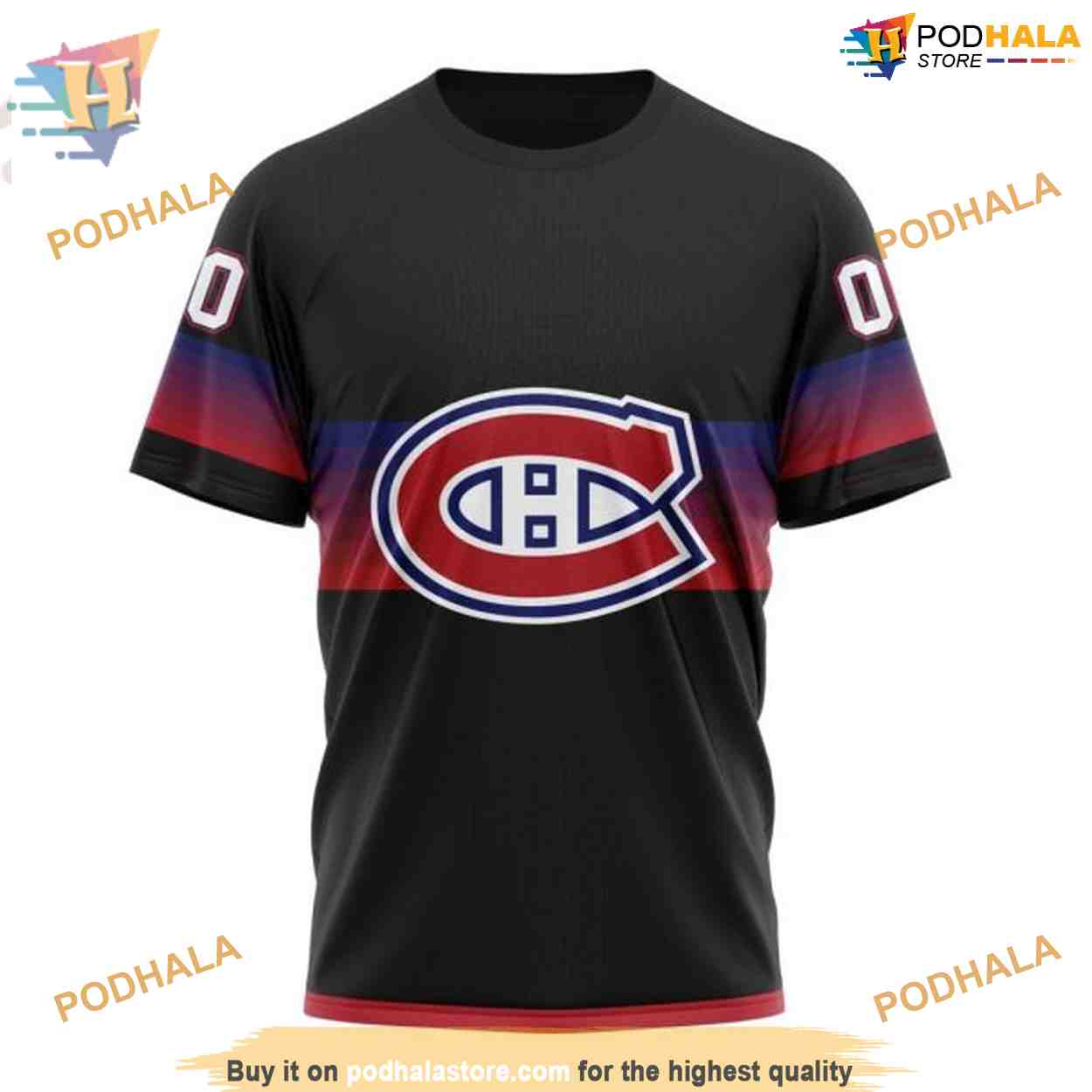 Custom Black And Gradient Design NHL Montreal Canadiens Hoodie 3D Custom Black And Gradient Design NHL Montreal Canadiens Hoodie 3D