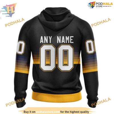 Custom Black And Gradient Design NHL Nashville Predators Hoodie 3D