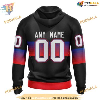 Custom Black And Gradient Design NHL New York Rangers Hoodie 3D