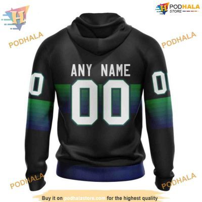 Custom Black And Gradient Design NHL Vancouver Canucks Hoodie 3D