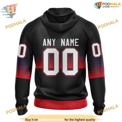 Custom Black And Gradient Design NHL Washington Capitals Hoodie 3D