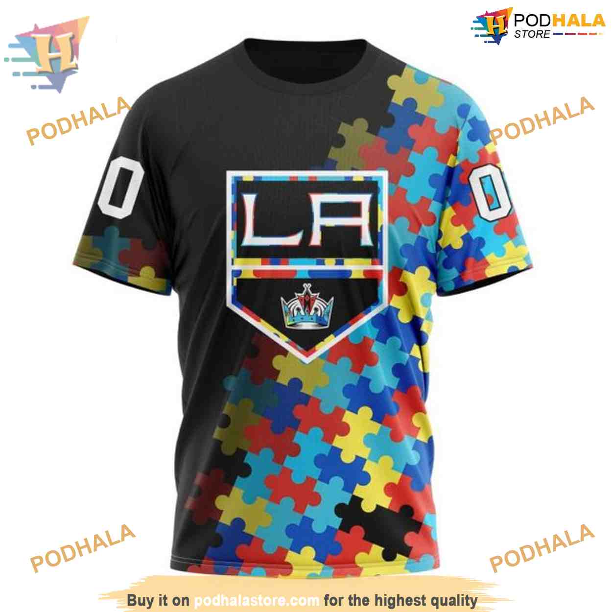 Custom Black Autism Awareness Design NHL Los Angeles Kings Hoodie 3D Custom Black Autism Awareness Design NHL Los Angeles Kings Hoodie 3D