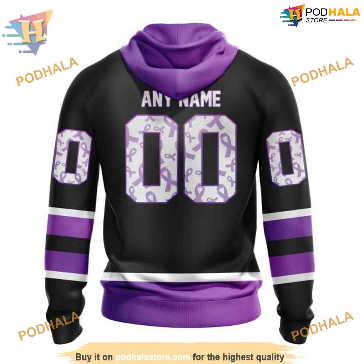 Custom Black Hockey Fights Cancer Kits NHL Columbus Blue Jackets Hoodie 3D Custom Black Hockey Fights Cancer Kits NHL Columbus Blue Jackets Hoodie 3D