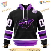 Custom Black Hockey Fights Cancer Kits Nhl Minnesota Wild Hoodie 3d 1.jpg - demo10