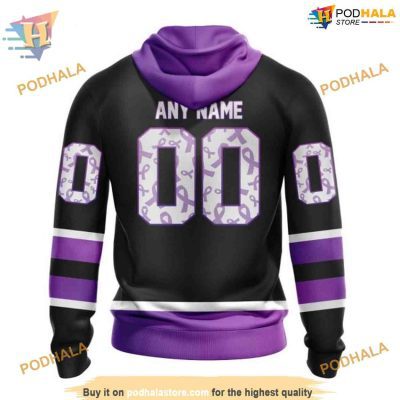 Custom Black Hockey Fights Cancer Kits NHL Minnesota Wild Hoodie 3D
