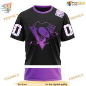 Custom Black Hockey Fights Cancer Kits Nhl Pittsburgh Penguins Hoodie 3d 3.jpg - demo10