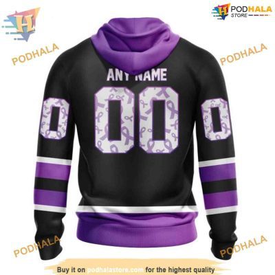 Custom Black Hockey Fights Cancer Kits NHL Tampa Bay Lightning Hoodie 3D