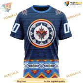 Custom Blue Design With Native Pattern Nhl Winnipeg Jets Hoodie 3d 3.jpg - demo10