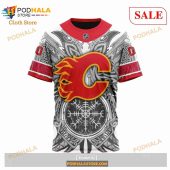 Custom Calgary Flames Norse Viking Symbols Sweatshirt Nhl Hoodie 3d 5.jpg - demo10