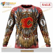 Custom Calgary Flames Special Native Costume Design Sweatshirt Nhl Hoodie 3d 4.jpg - demo10