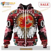 Custom Calgary Flames Special Native Costume Sweatshirt Nhl Hoodie 3d 2.jpg - demo10