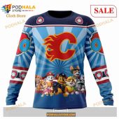 Custom Calgary Flames Special Paw Patrol Kits Sweatshirt Nhl Hoodie 3d 4.jpg - demo10
