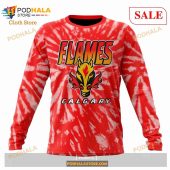 Custom Calgary Flames Special Retro Vintage Tie Dye Sweatshirt Nhl Hoodie 3d 4.jpg - demo10