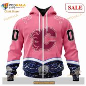 Custom Calgary Flames Unisex For Hockey Fights Cancer Sweatshirt Nhl Hoodie 3d 2.jpg - demo10