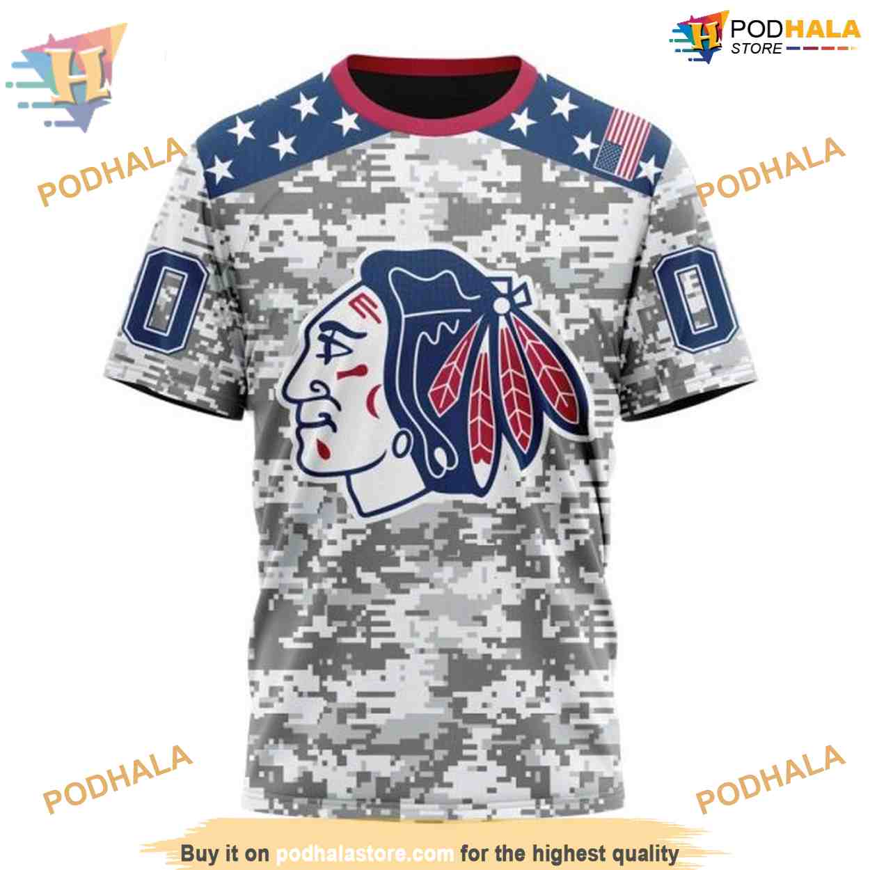 Custom Camo Design For Veterans Day NHL Chicago Blackhawks Hoodie 3D Custom Camo Design For Veterans Day NHL Chicago Blackhawks Hoodie 3D