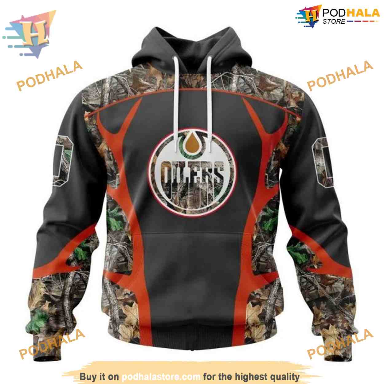 Custom Camo Hunting Design NHL Edmonton Oilers Hoodie 3Ds Custom Camo Hunting Design NHL Edmonton Oilers Hoodie 3Ds