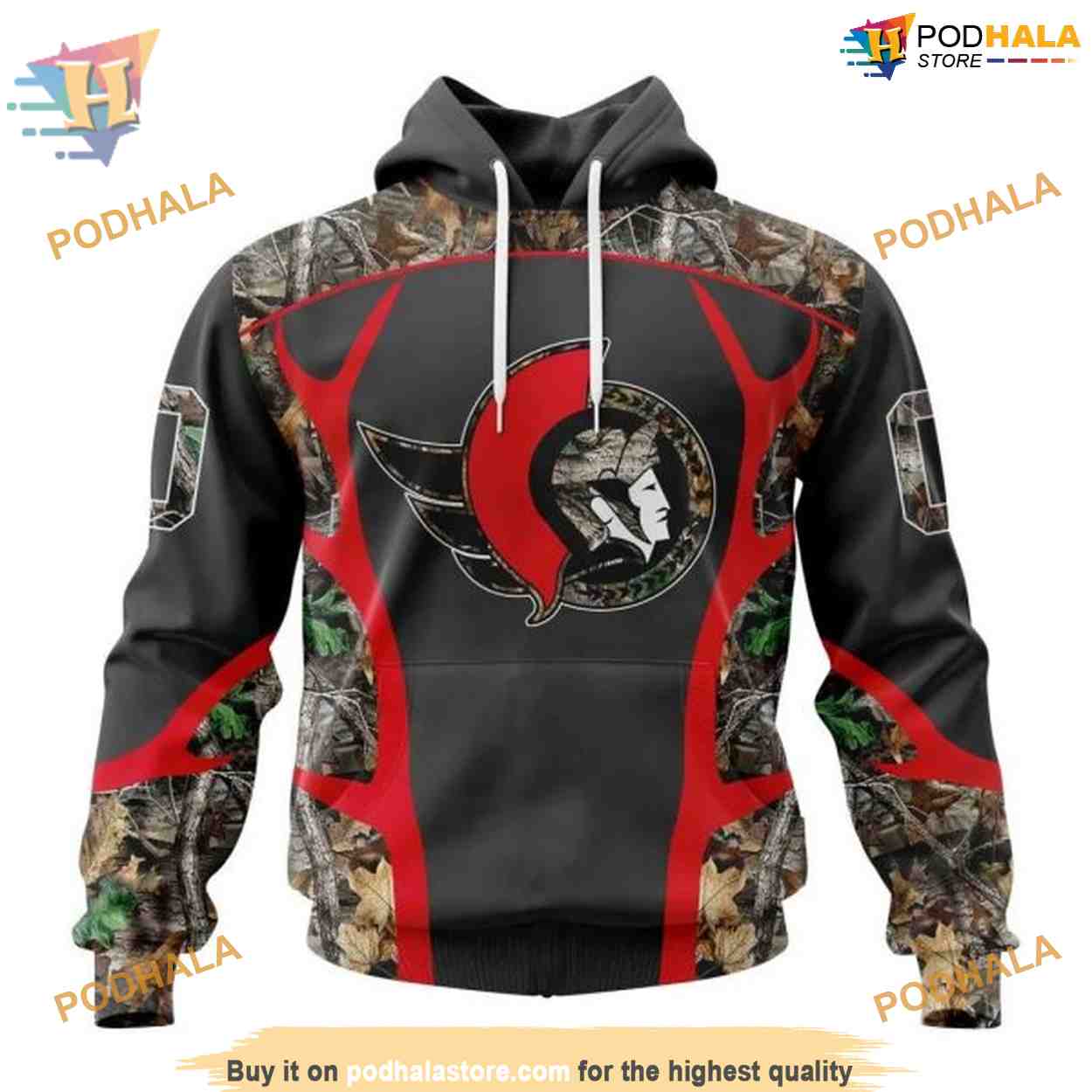 Custom Camo Hunting Design NHL Ottawa Senators Hoodie 3D Custom Camo Hunting Design NHL Ottawa Senators Hoodie 3D