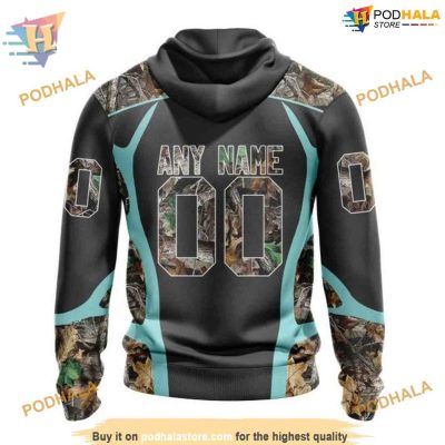 Custom Camo Hunting Design NHL Seattle Kraken Hoodie 3D