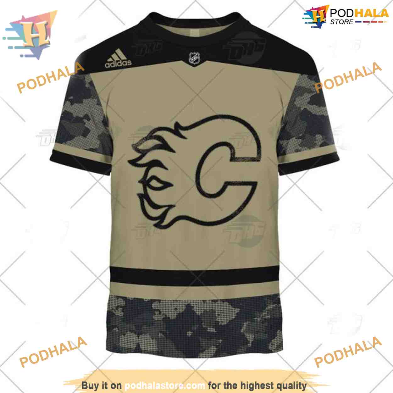 Custom Camo Military Appreciation Team Authentic NHL Calgary Flames Hoodie 3D Custom Camo Military Appreciation Team Authentic NHL Calgary Flames Hoodie 3D