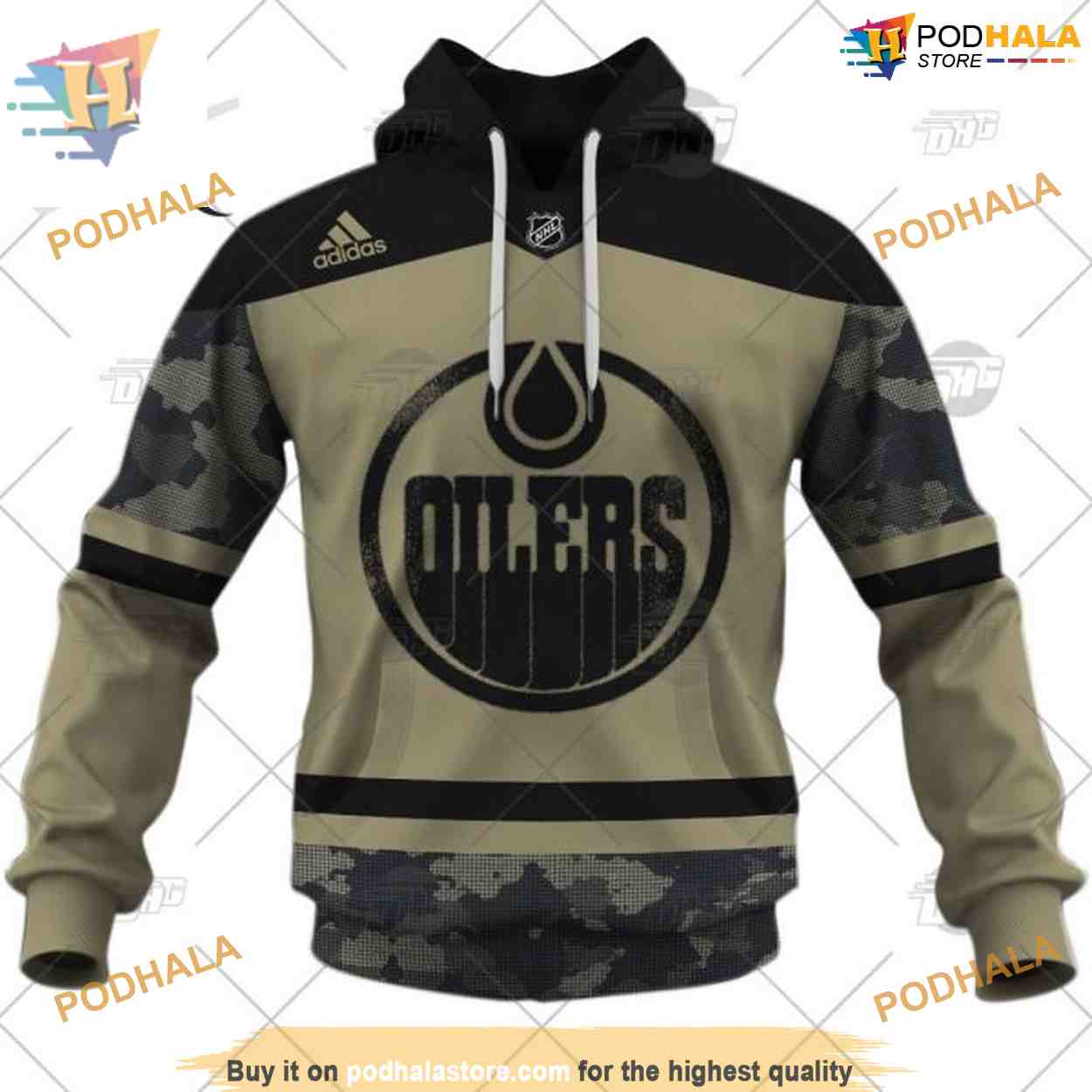 Custom Camo Military Jersey NHL Edmonton Oilers Hoodie 3D Custom Camo Military Jersey NHL Edmonton Oilers Hoodie 3D