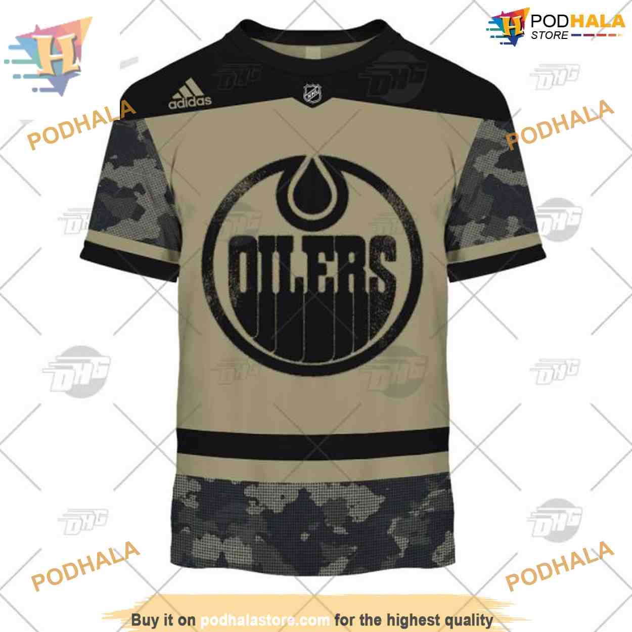 Custom Camo Military Jersey NHL Edmonton Oilers Hoodie 3D Custom Camo Military Jersey NHL Edmonton Oilers Hoodie 3D
