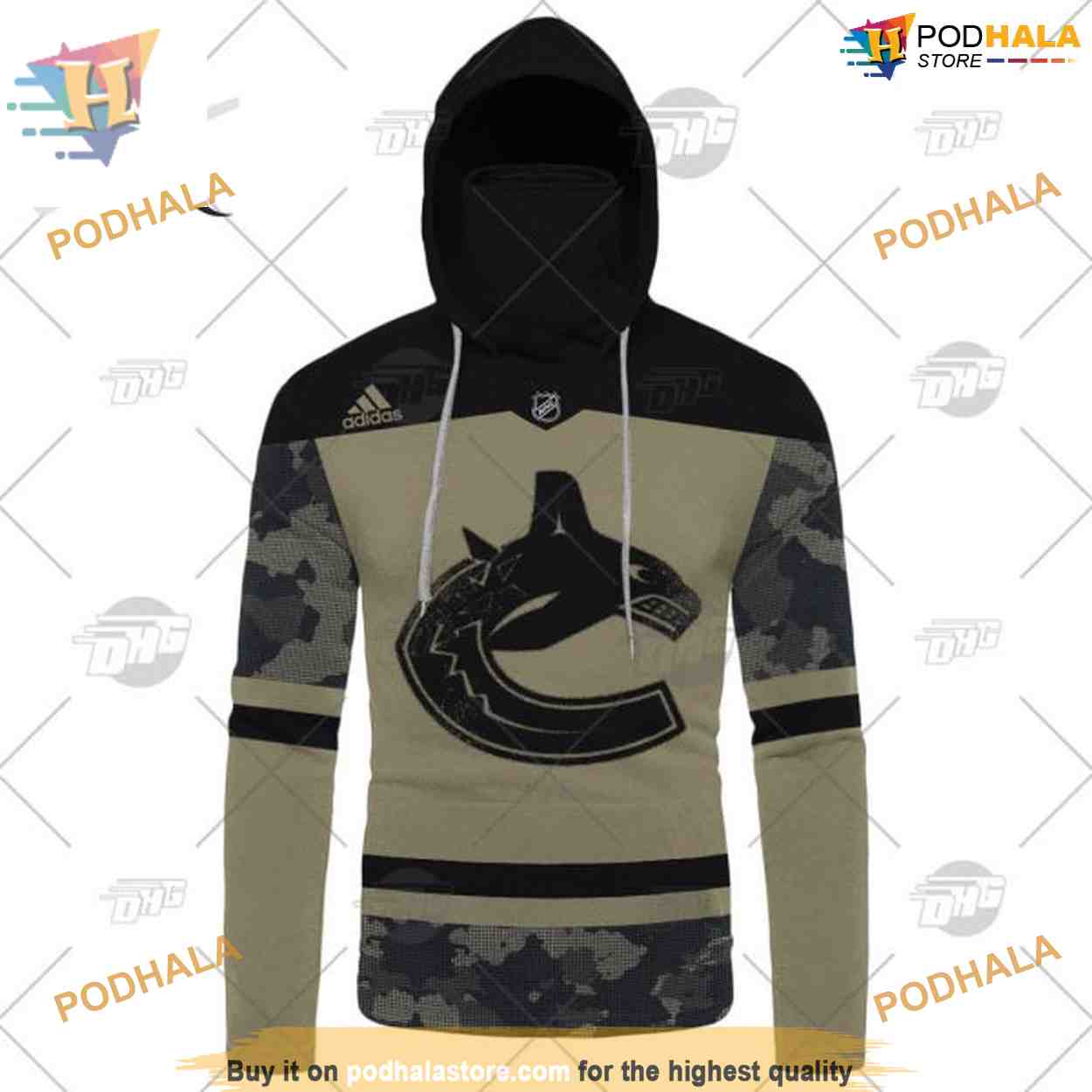 Custom Camo Military Jersey NHL Vancouver Canucks Hoodie 3D Custom Camo Military Jersey NHL Vancouver Canucks Hoodie 3D