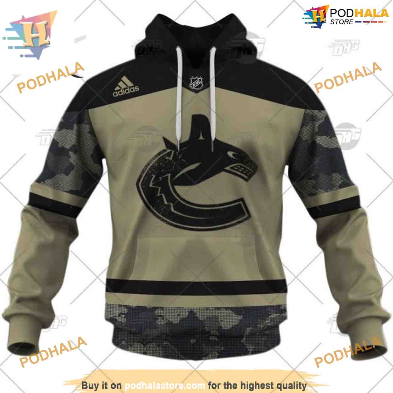 Custom Camo Military Jersey NHL Vancouver Canucks Hoodie 3D Custom Camo Military Jersey NHL Vancouver Canucks Hoodie 3D
