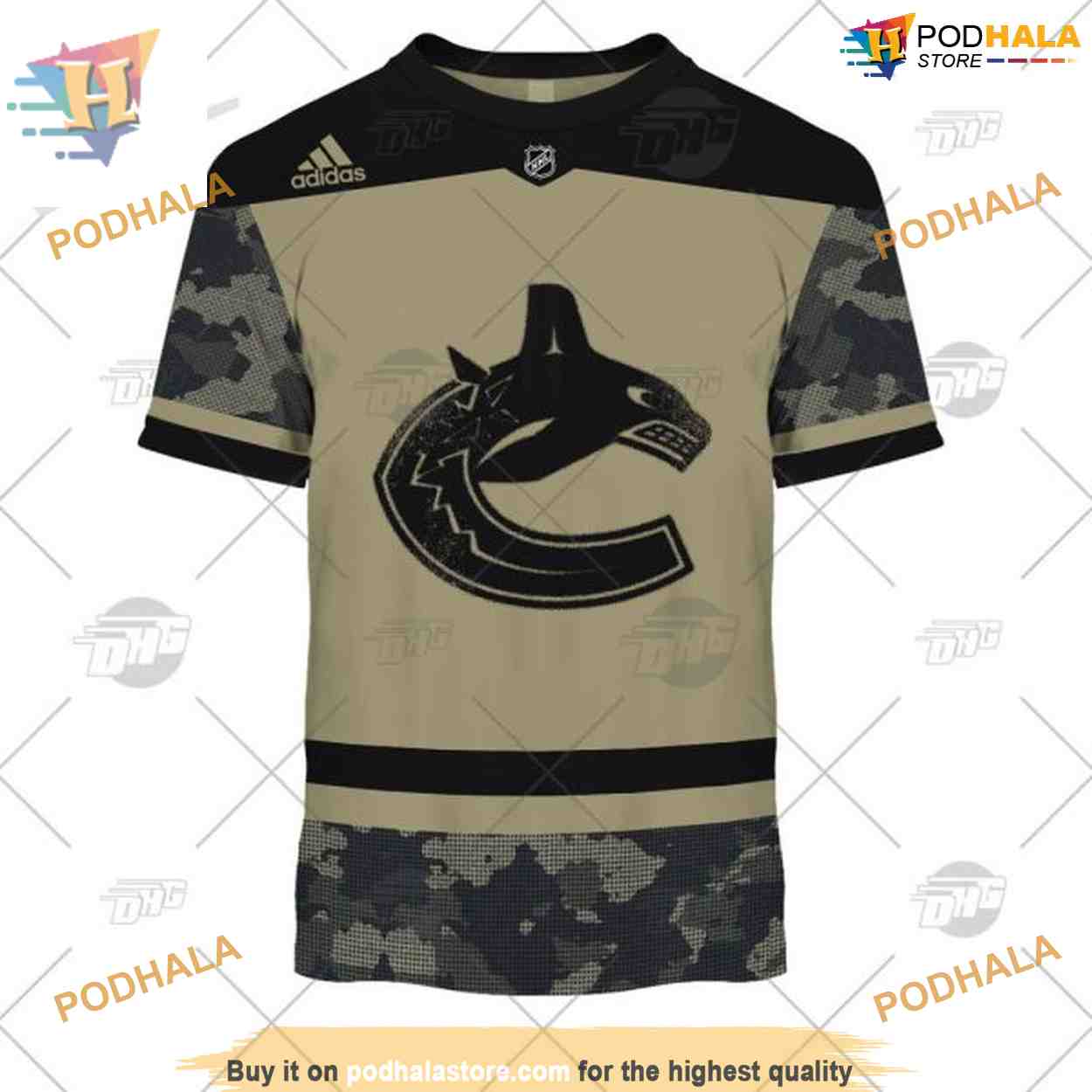Custom Camo Military Jersey NHL Vancouver Canucks Hoodie 3D Custom Camo Military Jersey NHL Vancouver Canucks Hoodie 3D