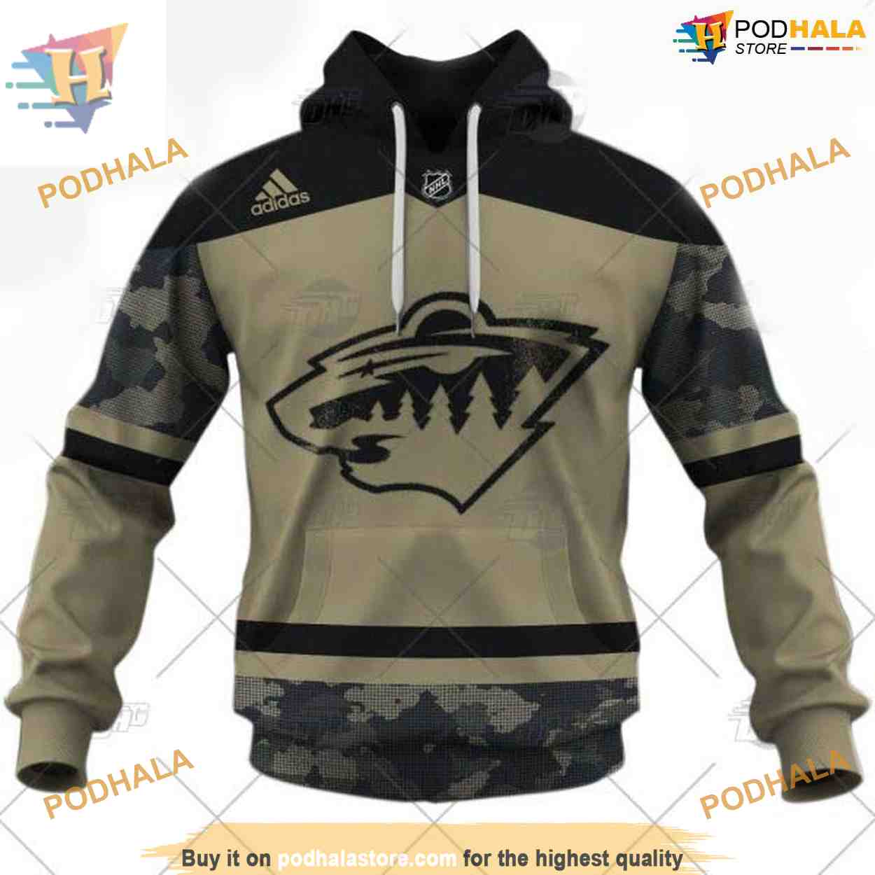 Custom Camo Military Practice Jersey Nhl Minnesota Wild Hoodie 3D Custom Camo Military Practice Jersey Nhl Minnesota Wild Hoodie 3D
