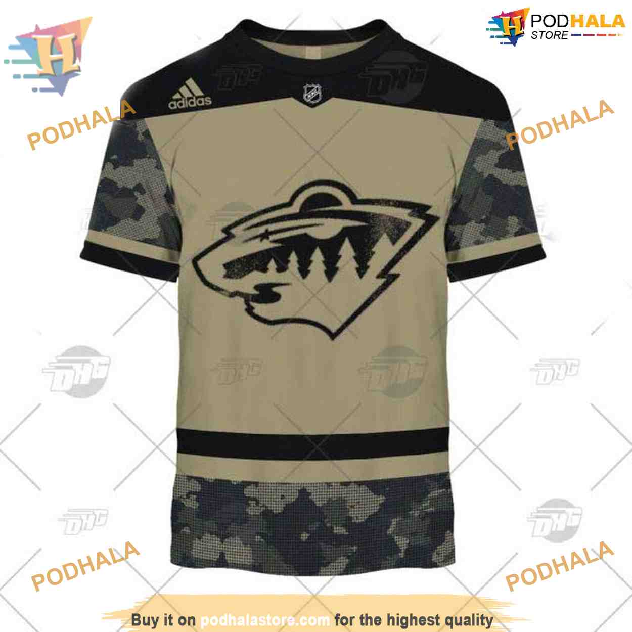 Custom Camo Military Practice Jersey Nhl Minnesota Wild Hoodie 3D Custom Camo Military Practice Jersey Nhl Minnesota Wild Hoodie 3D