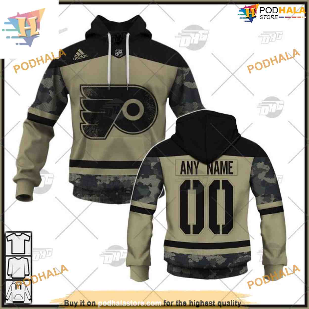 Custom Camo Military Team Jersey NHL Philadelphia Flyers Hoodie 3D Custom Camo Military Team Jersey NHL Philadelphia Flyers Hoodie 3D