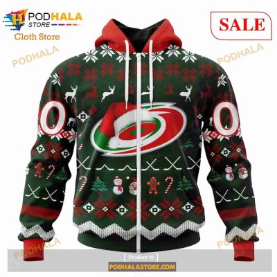 Custom Carolina Hurricanes Unisex Christmas Sweatshirt NHL Hoodie 3D, NHL Merch