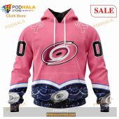 Custom Carolina Hurricanes Unisex For Hockey Fights Cancer Sweatshirt Nhl Hoodie 3d 1.jpg - demo10