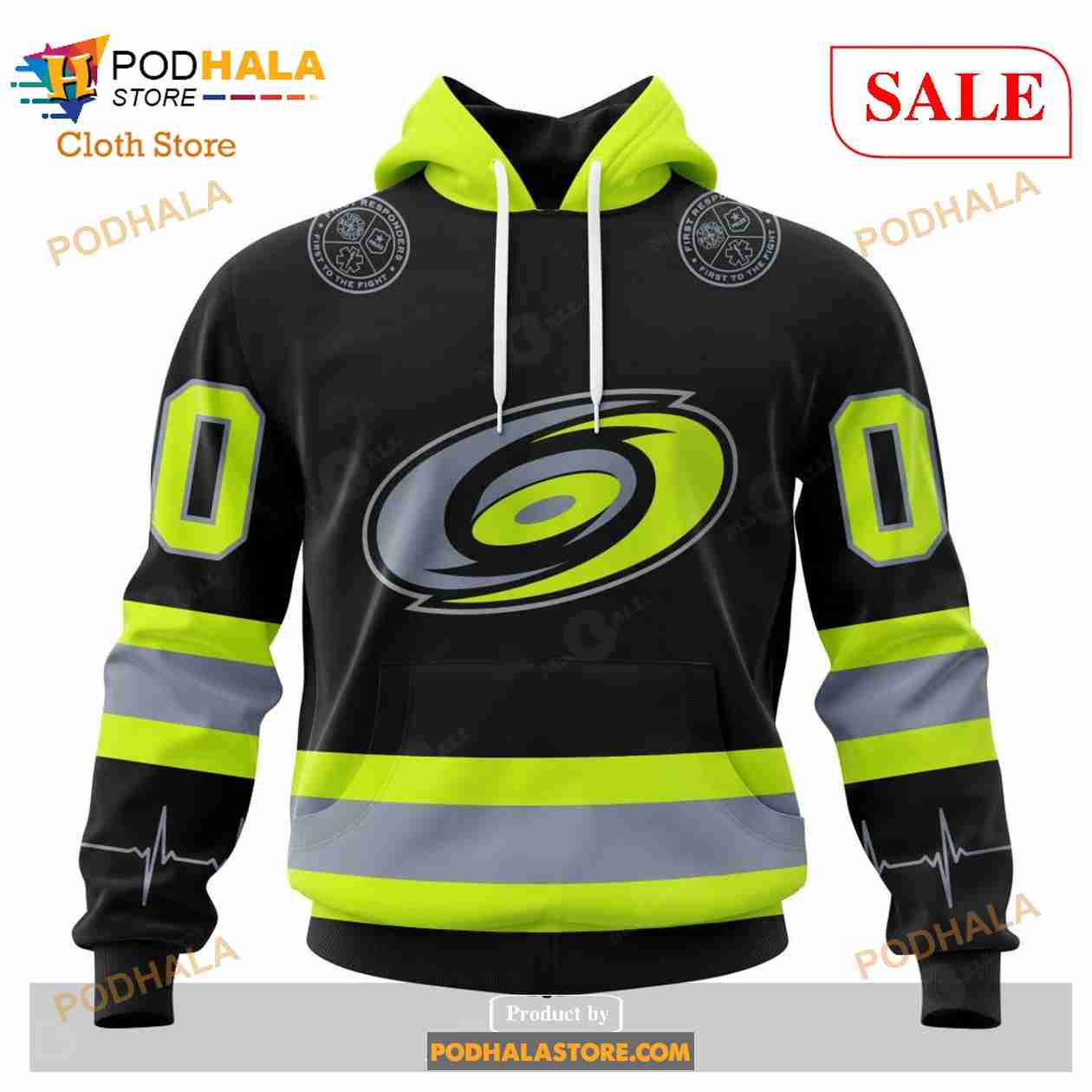 Custom Carolina Hurricanes Unisex With FireFighter Uniforms NHL Hoodie 3D Custom Carolina Hurricanes Unisex With FireFighter Uniforms NHL Hoodie 3D