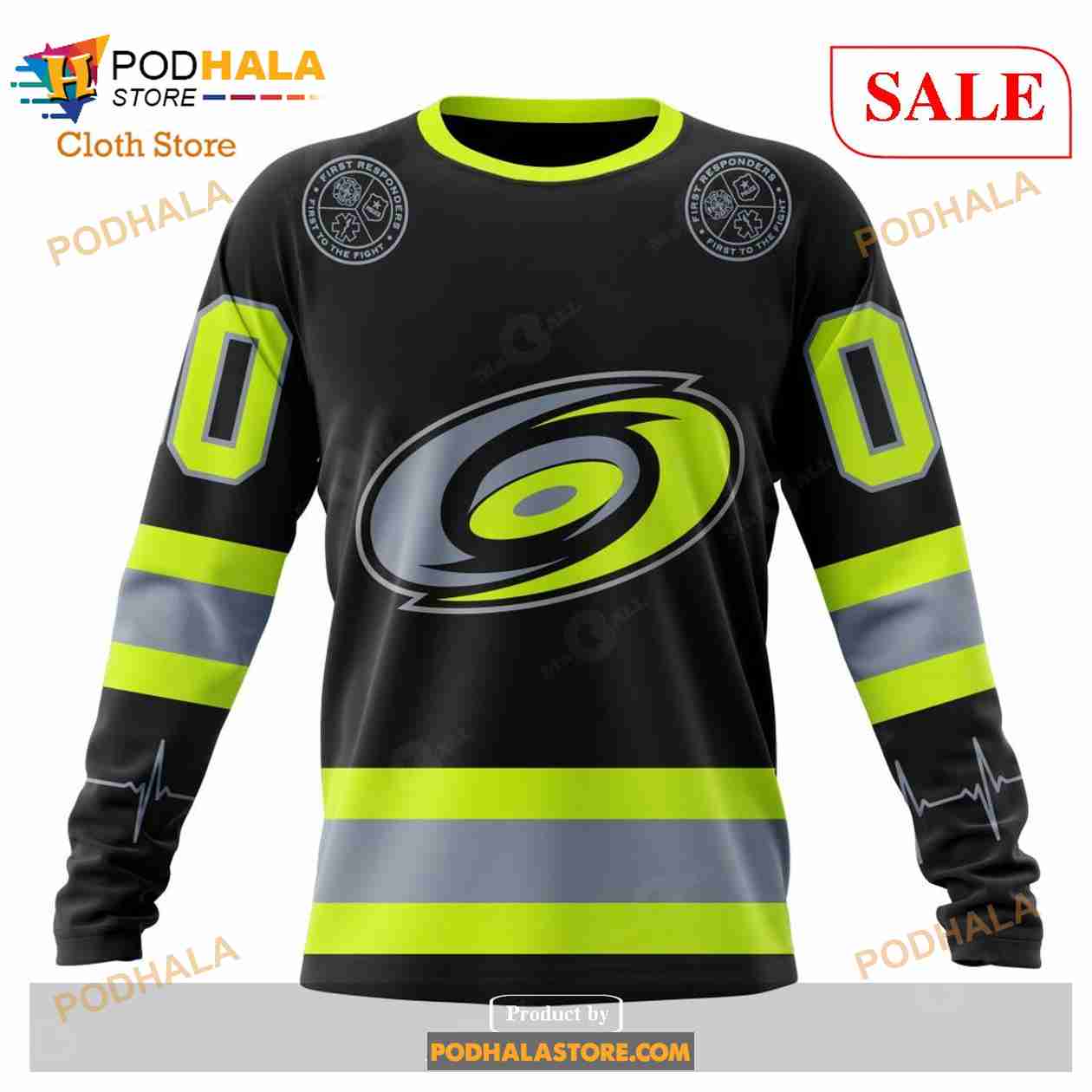 Custom Carolina Hurricanes Unisex With FireFighter Uniforms NHL Hoodie 3D Custom Carolina Hurricanes Unisex With FireFighter Uniforms NHL Hoodie 3D