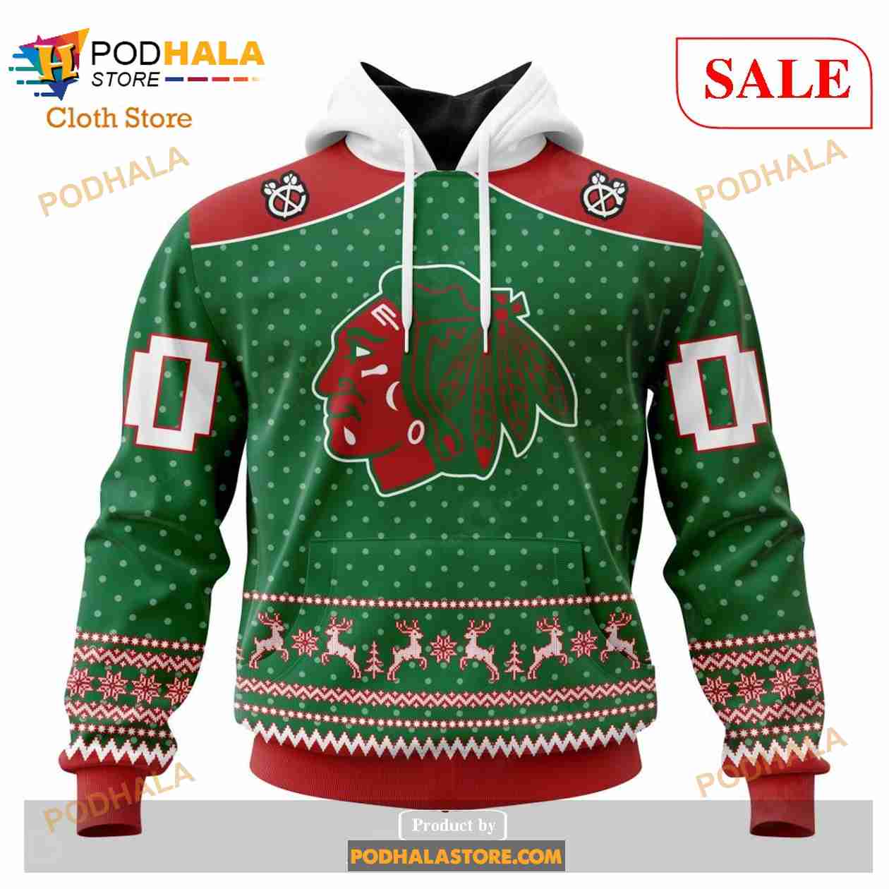 Custom Chicago Blackhawks Christmas Apparel Sweatshirt NHL Hoodie 3D Custom Chicago Blackhawks Christmas Apparel Sweatshirt NHL Hoodie 3D