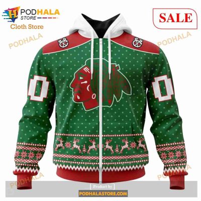 Custom Chicago Blackhawks Christmas Apparel Sweatshirt NHL Hoodie 3D