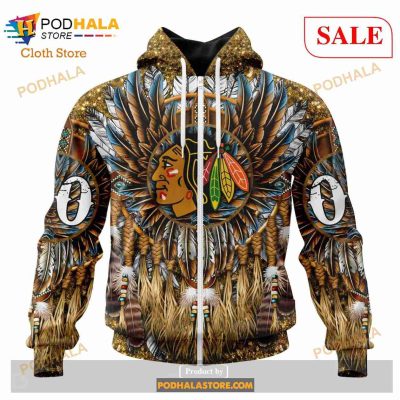 Custom Chicago Blackhawks Native Costume Design Sweatshirt NHL Hoodie 3D