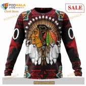 Custom Chicago Blackhawks Native Costume Sweatshirt Nhl Hoodie 3d 6.jpg - demo10