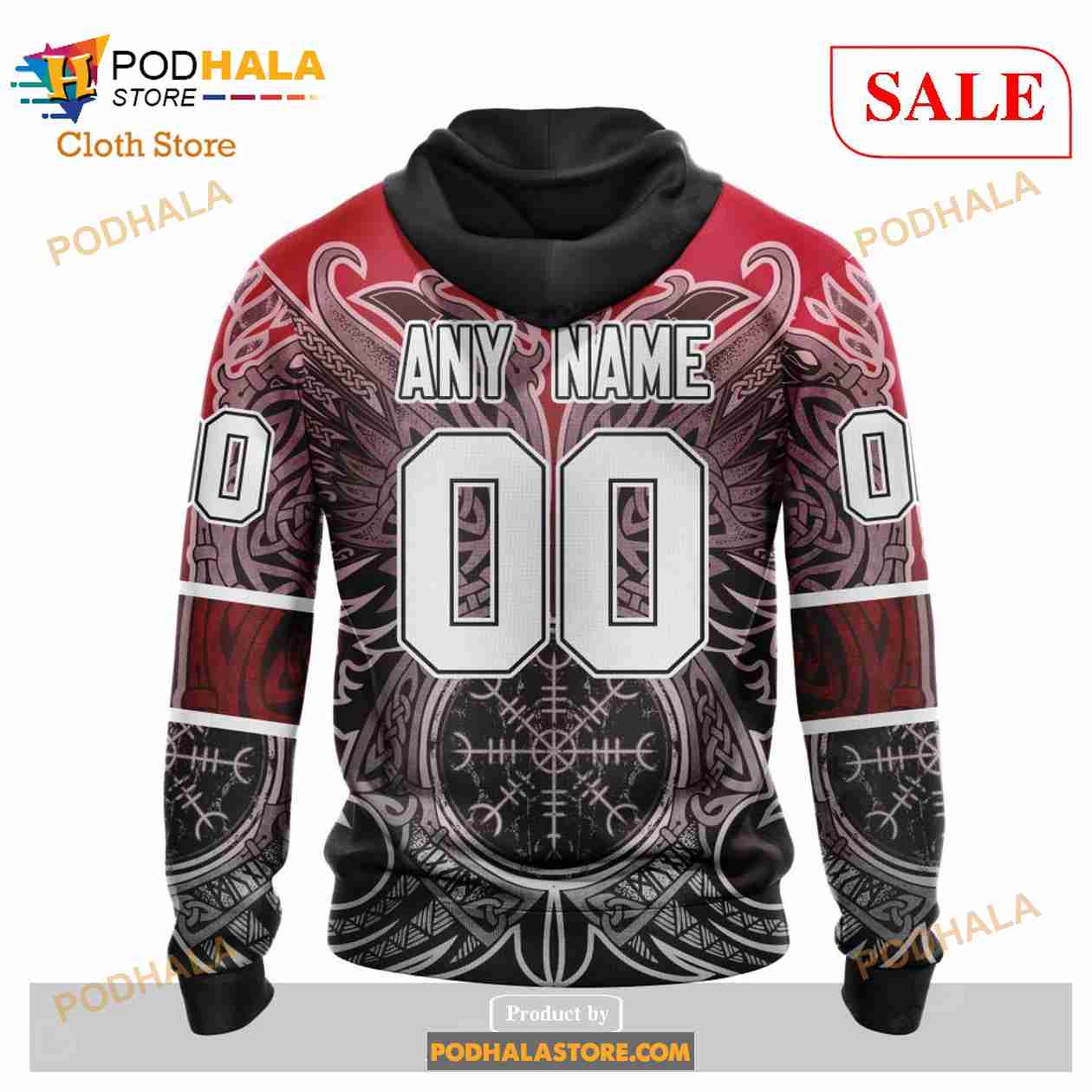 Custom Chicago Blackhawks Norse Viking Symbols Sweatshirt NHL Hoodie 3D Custom Chicago Blackhawks Norse Viking Symbols Sweatshirt NHL Hoodie 3D