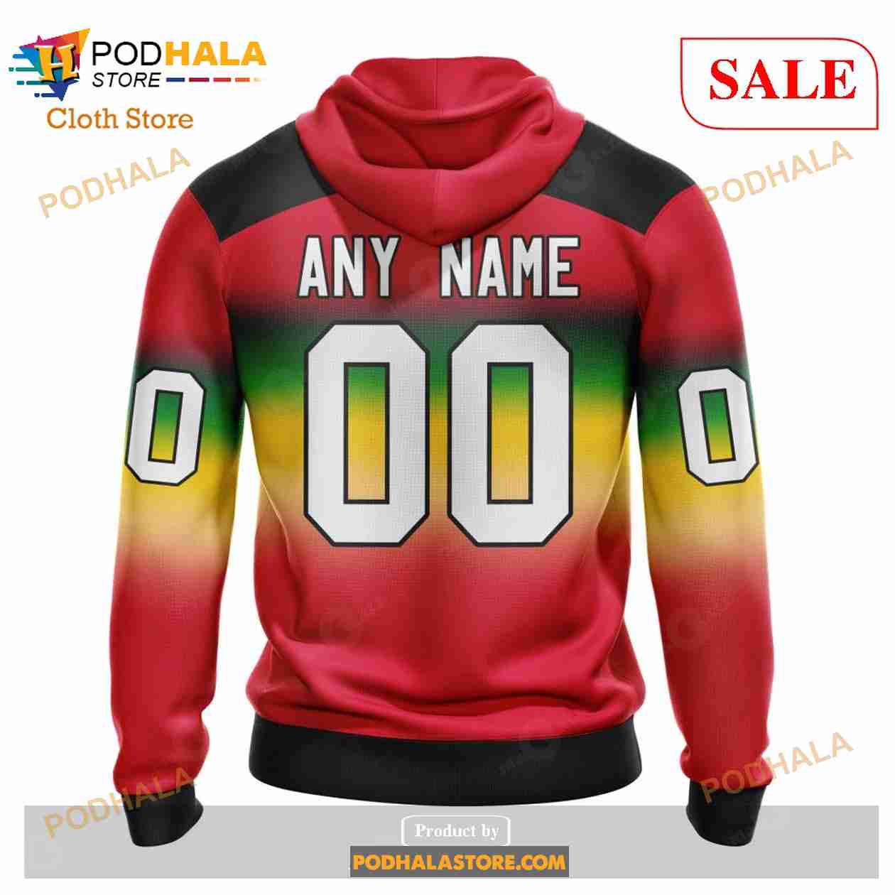 Custom Chicago Blackhawks Retro Gradient Design Sweatshirt NHL Hoodie 3D Custom Chicago Blackhawks Retro Gradient Design Sweatshirt NHL Hoodie 3D
