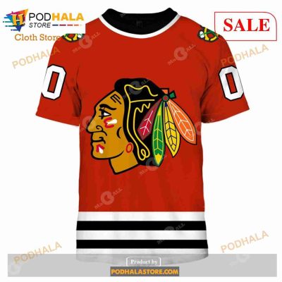 Custom Chicago Blackhawks Throwback Vintage NHL Hockey Sweatshirt Hoodie 3D