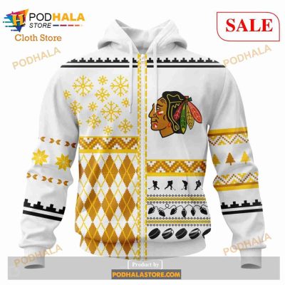 Custom Chicago BlackHawks Unisex Christmas Sweatshirt NHL Hoodie 3D
