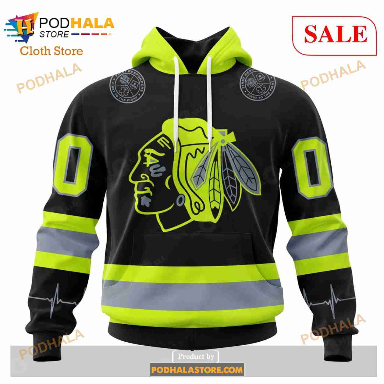 Custom Chicago BlackHawks Unisex FireFighter Uniforms Color NHL Hoodie 3D Custom Chicago BlackHawks Unisex FireFighter Uniforms Color NHL Hoodie 3D