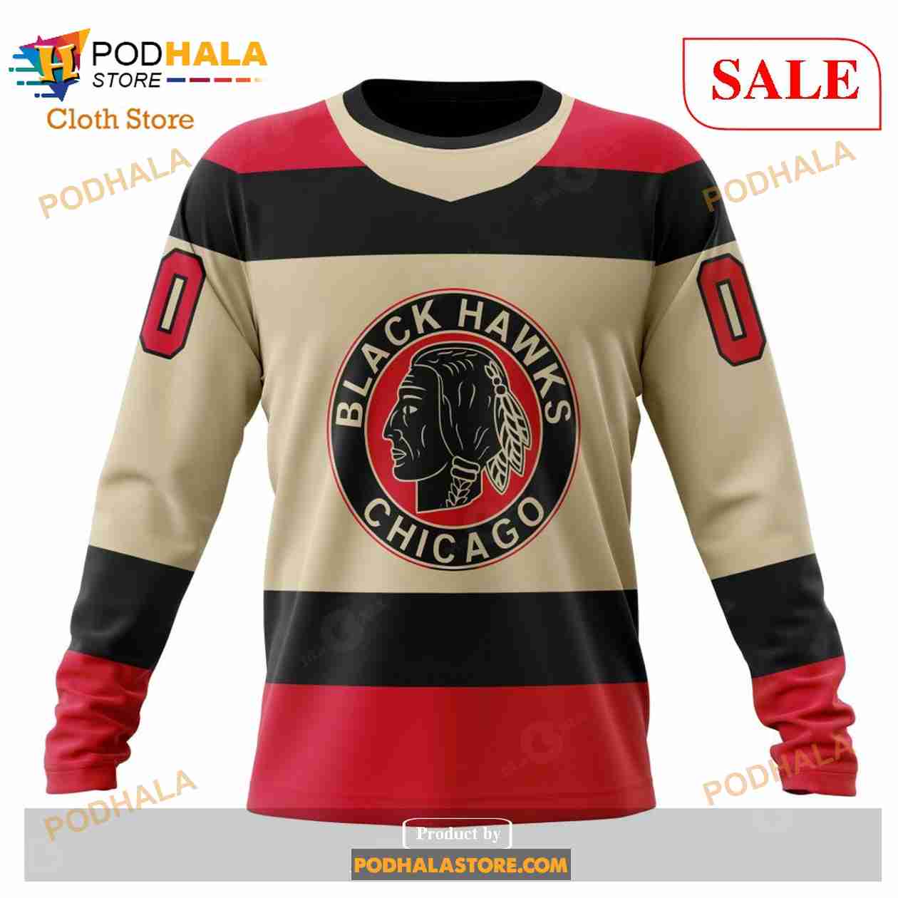 Custom Chicago BlackHawks Unisex Retro Concepts Sweatshirt NHL Hoodie 3D Custom Chicago BlackHawks Unisex Retro Concepts Sweatshirt NHL Hoodie 3D