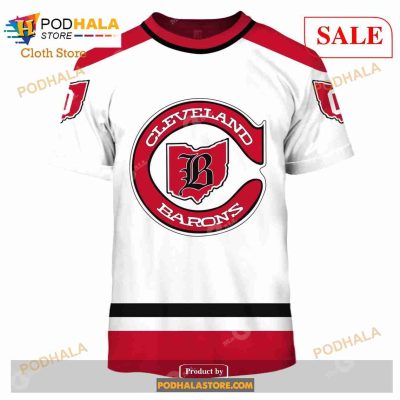 Custom Cleveland Barons 1976 Throwback Vintage NHL Hockey Sweatshirt Hoodie 3D